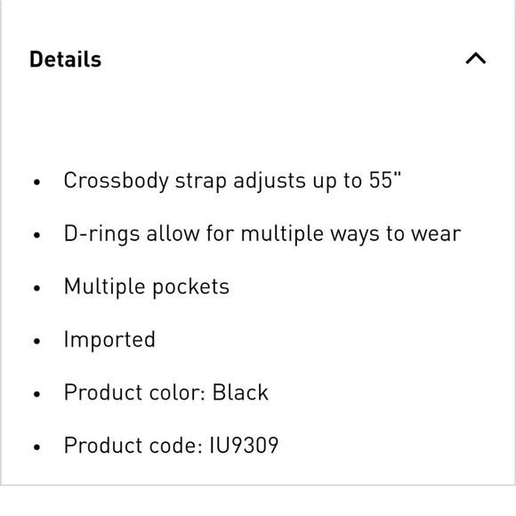 Adidas Trefoil Chenille Crossbody Bag- Black - Picture 6 of 10